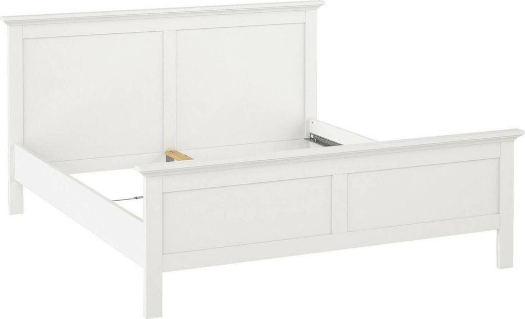 Doppelbett Arika, Struktur des Container-Betts, Sommier mit Verkleidung, Matratzenhalterstruktur, 211x179 h110 cm, Weiß