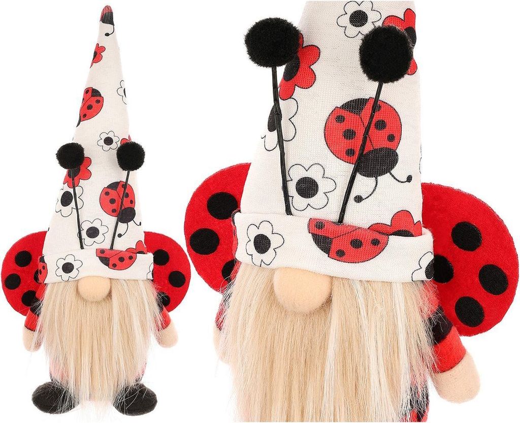 Deko-objekt Zwerg Frühlingsdekoration Zuhause Marienkäfer Freund 24cm