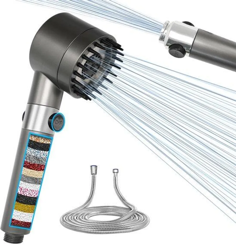 Robinet 3+1 types d'eau avec douchette économisant l'eau et flexible