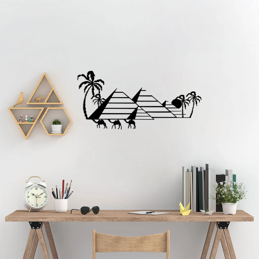 Decorazione Parete Wallity Egiziano SKL2517 Nero Metallo 70x33cm