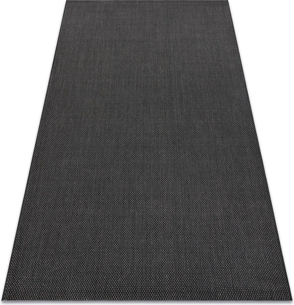 Tapis noir 140x200 cm anti-poussière tissage plat lisse spécial allergies