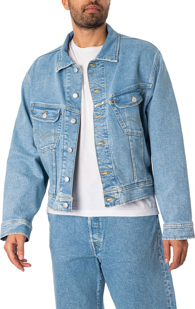 Replay Jeansjacke mit Brusttasche, Blau L Produktbild 