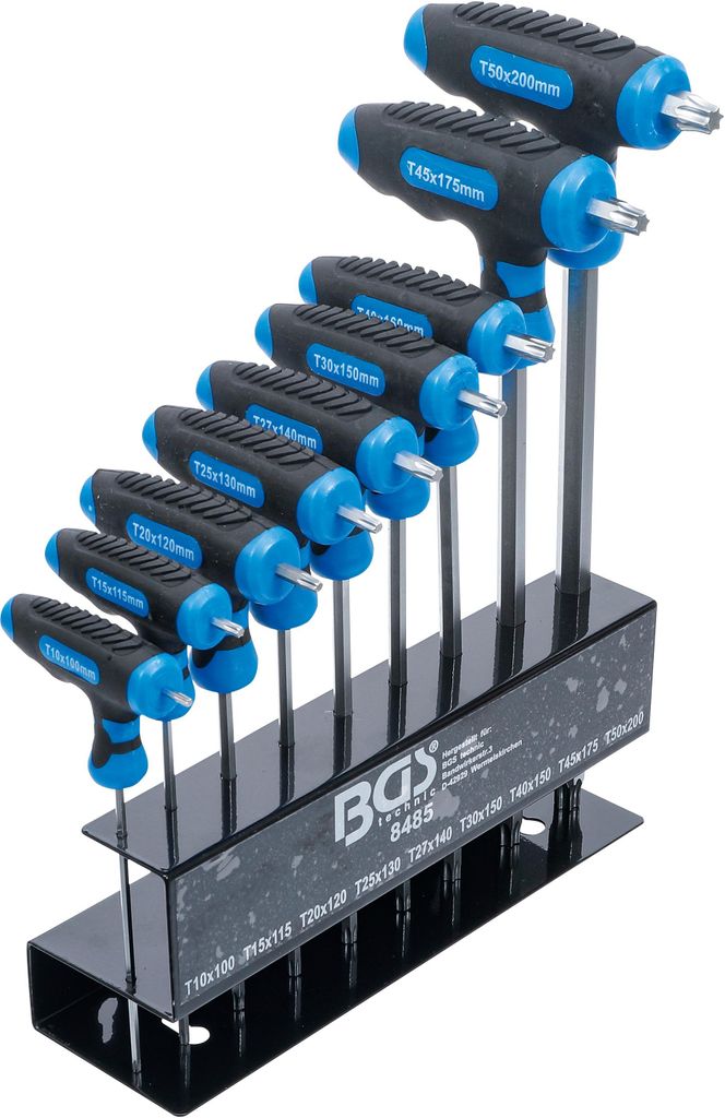 BGS 8485 Clé à poignée en T Profilé en T, T10-T50, 9 pcs. Image du produit 
