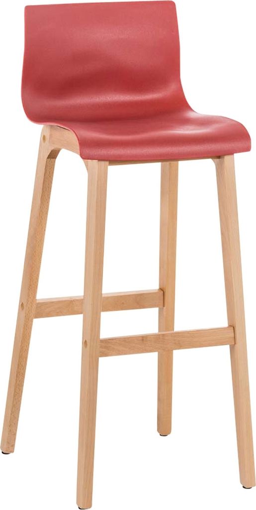 Barhocker HLO-CP20 Natura 4-Fuß Gestell rot