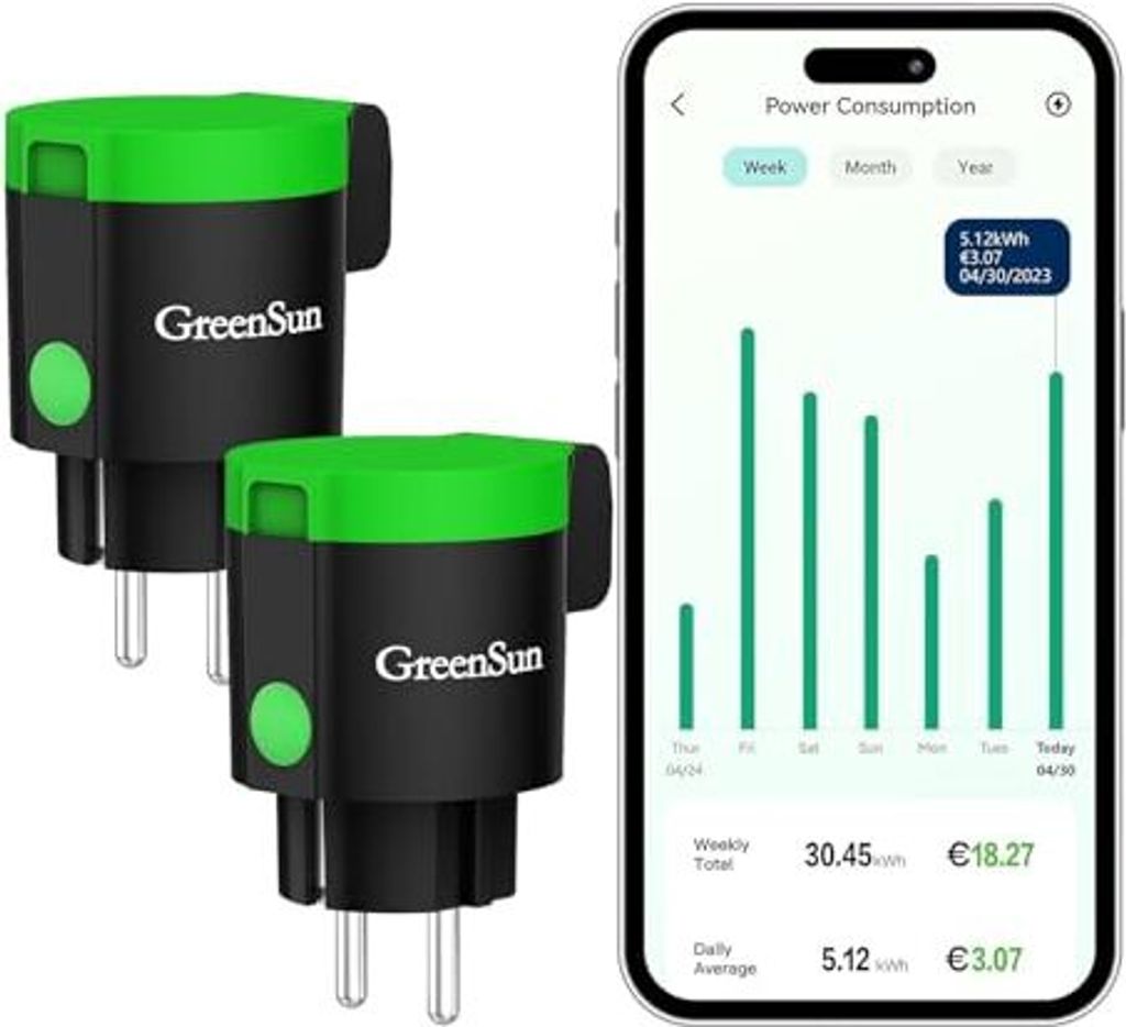 GreenSun Alexa Wlan Steckdose Outdoor - Smart WLAN VeSync App Sprachsteuerung Timer Home WiFi mit Zeitschaltuhr Aussenbereich Strommessung 2PC