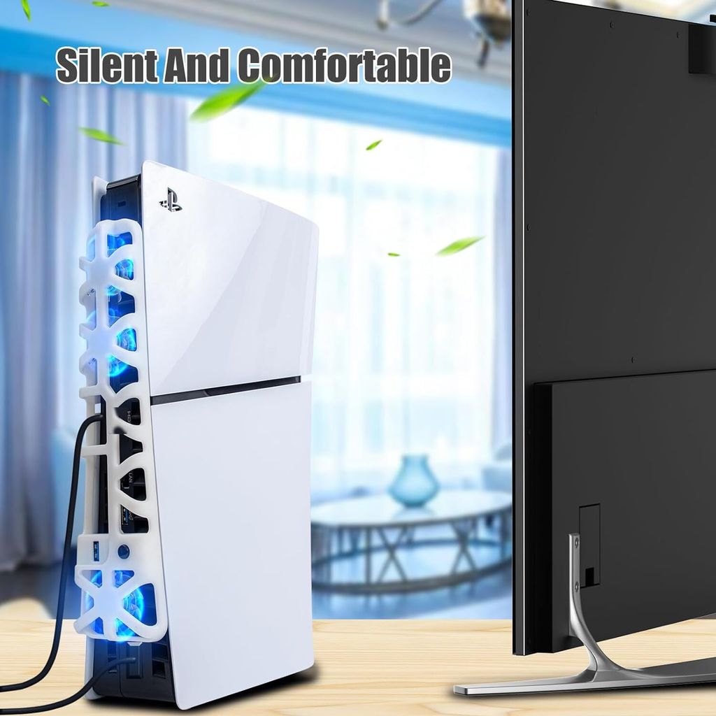 Kühlventilator für PS5 Slim: Blaulicht, kompatibel mit Produktbild 3