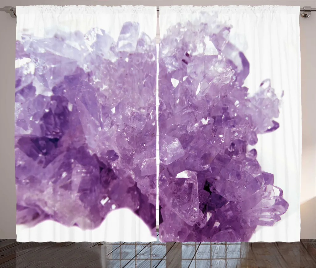 Rideau Universel pour Salon Décoration Minérale Violette 280 x 225 cm