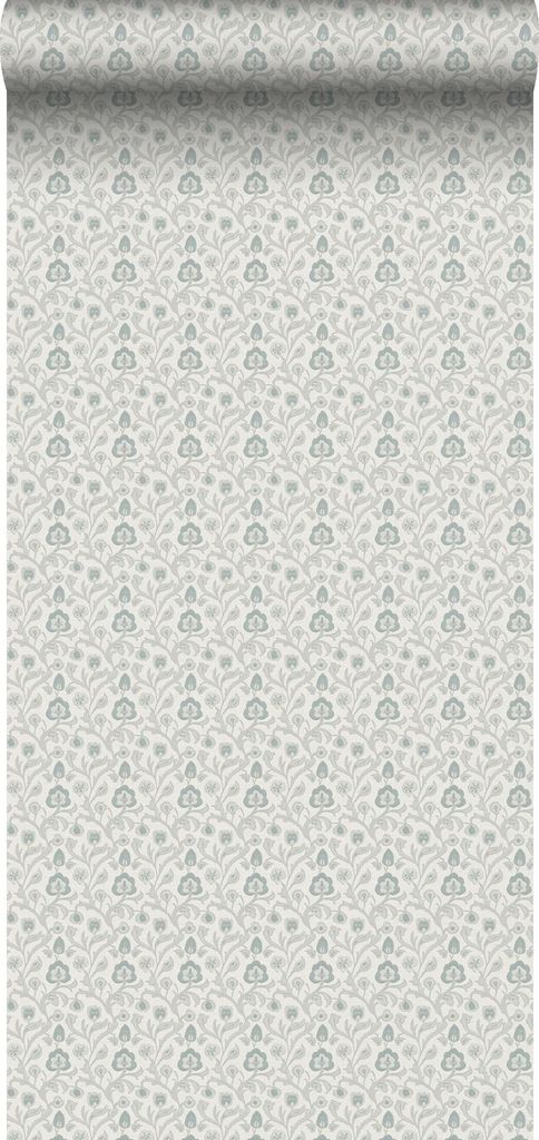 Sanders & Sanders Tapete Blumenmuster Hellgrau und Hellblau 53 cm x 10 m