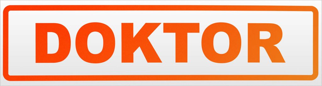 Kiwistar Doktor Magnetschild Schild magnetisch - 20cm Neonorange - Magnetfolie für Auto PKW Kfz