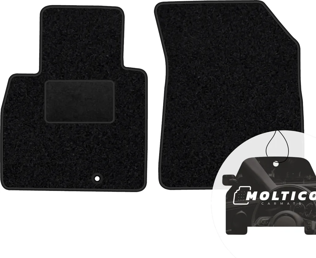 moto-MOLTICO Tappetini anteriori per auto Velours Tappetini per auto neri Set di tappetini per auto 2 pezzi adatto per Nissan Micra 2010-2016