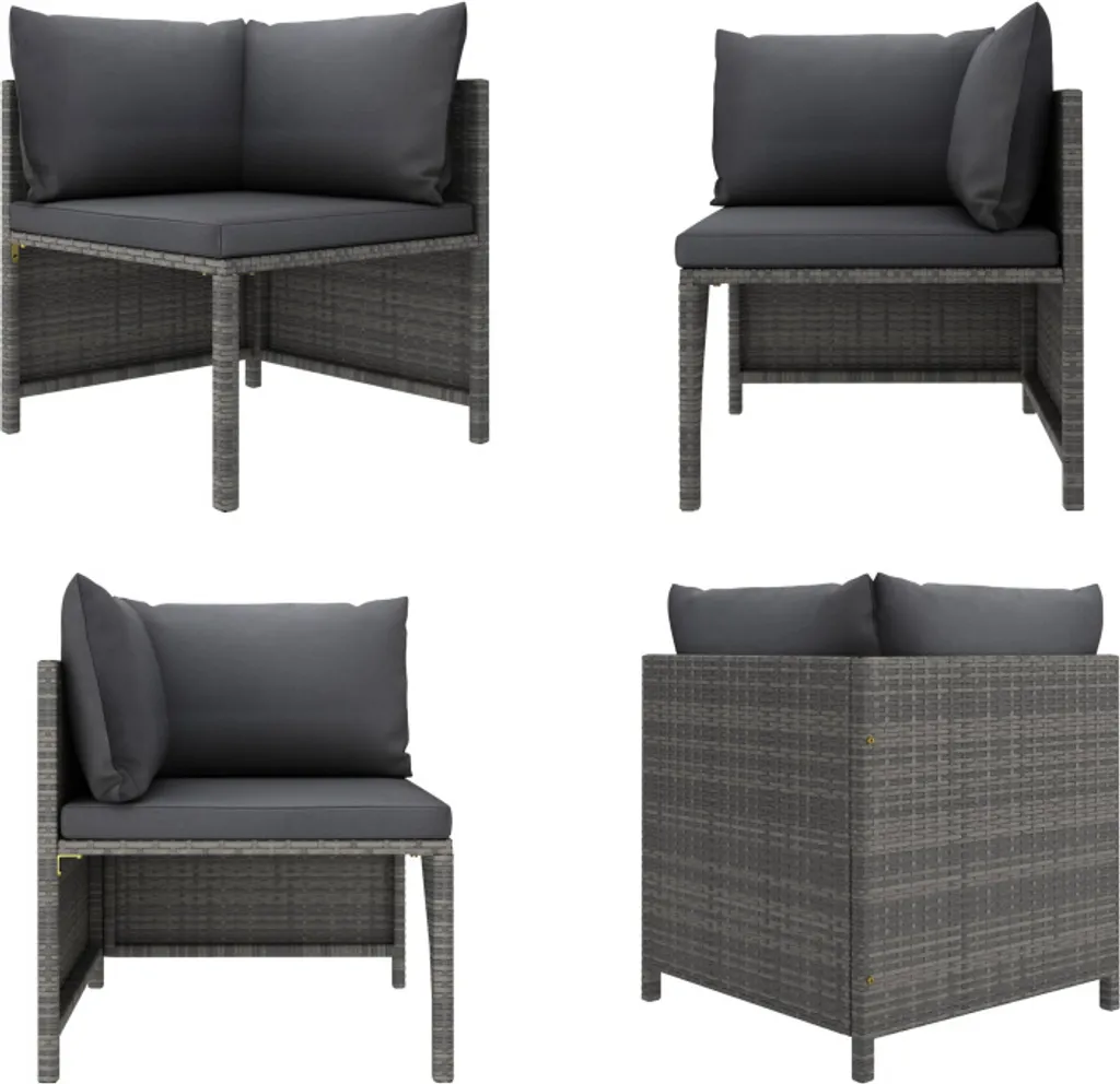 vidaXL Divano Angolare Modulare in Polyrattan Grigio - Arredo Esterno Top