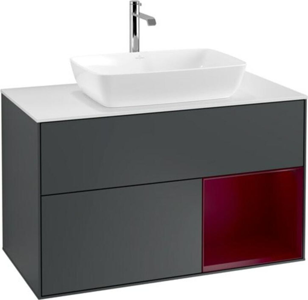 V&B Waschtischunterschrank Finion 100, Pl w m, Reg Peo m Lac, md bl. m Lac