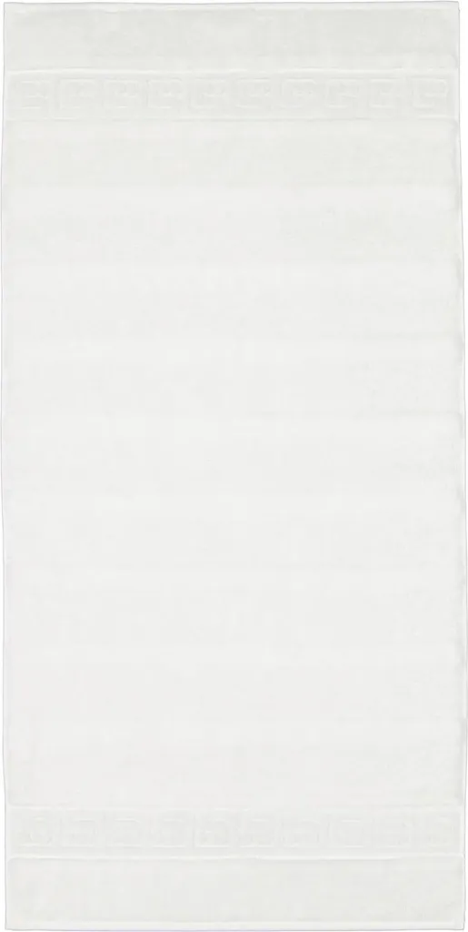 Cawö Noblesse2 Asciugamano In Puro Cotone, Tinta Unita 1002, Con Strisce In Velour, 50x100 Cm, Bianco, Qualità Premium Made In Germany, Oeko-Tex