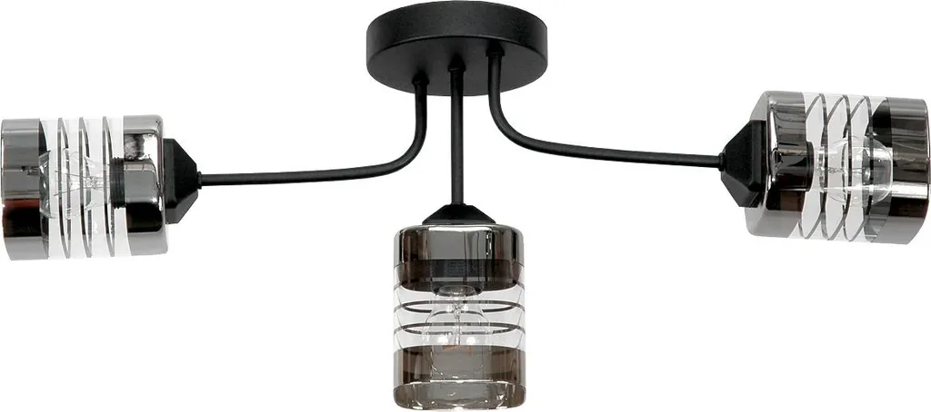 Suspension design noir et verre ENOLI 15-472 pour un éclairage de salon