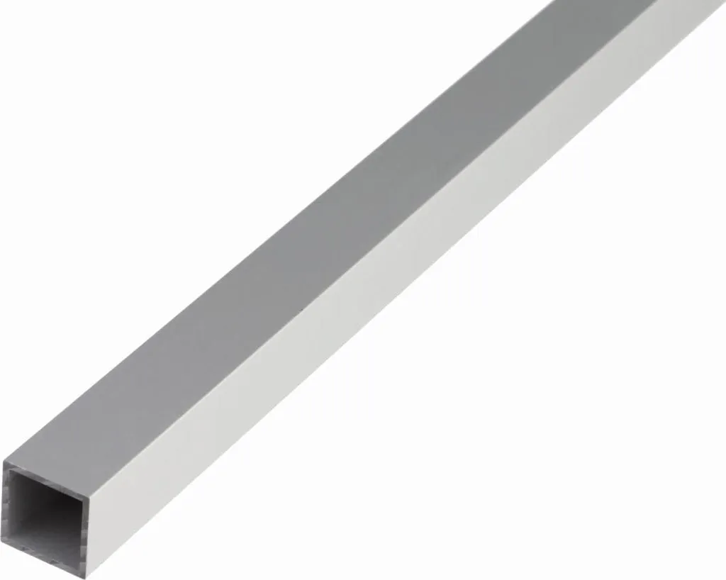 Tube aluminium carré anti-rouille 40x40 mm argent pour cadre extérieur