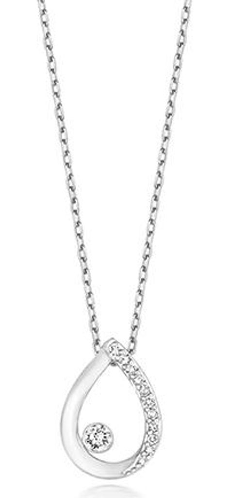Funkelndes Feuer Elegante 9 Karat (375) Weißgold Diamant Produktbild 