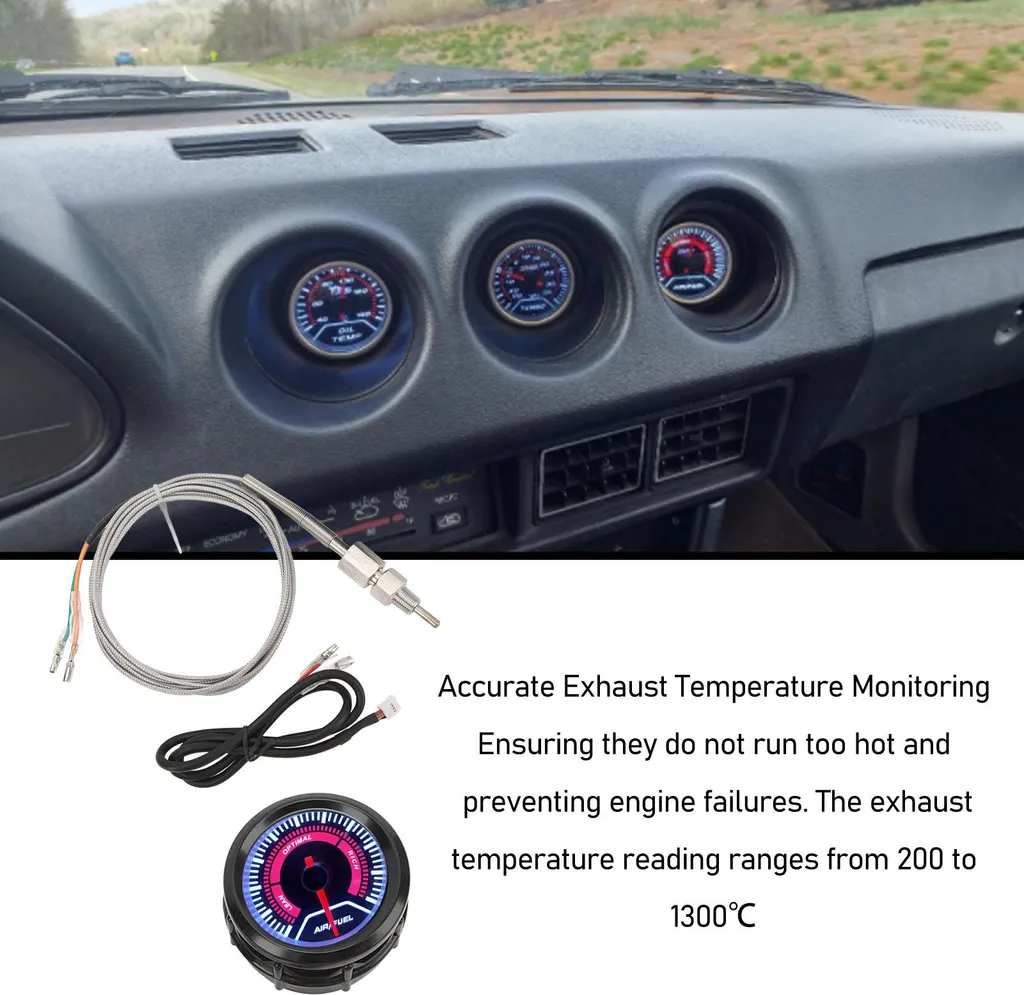Indicateur de Température EGT 52mm Digital 12V Haute Précision 1300 ℃ - 4