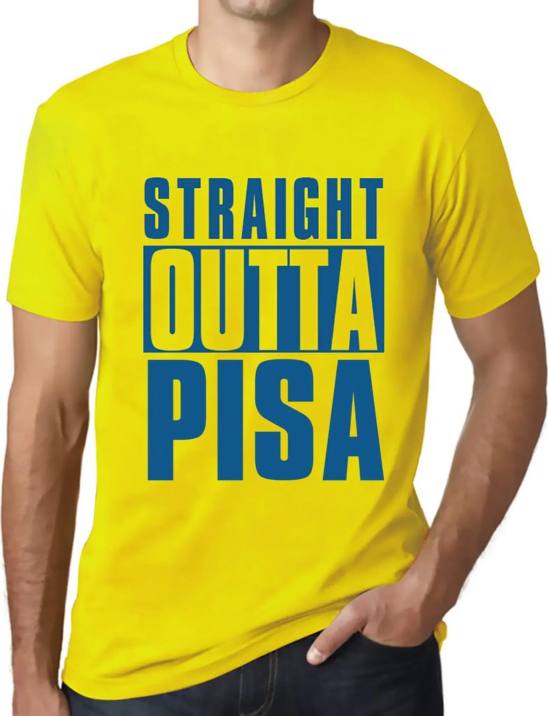 Herren Grafik T-Shirt Direkt aus Pisa – Straight Outta Pisa – Öko-Verantwortlich Vintage Jahrgang Kurzarm Lustige Druck Geburtstag Geschenk Mann