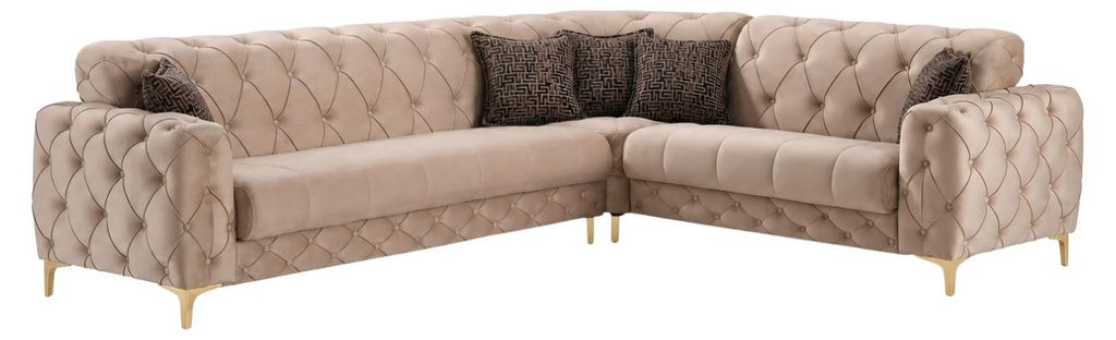 ECKSCHLAFSOFA Acelya Beige - Langer Schenkel Links Produktbild 
