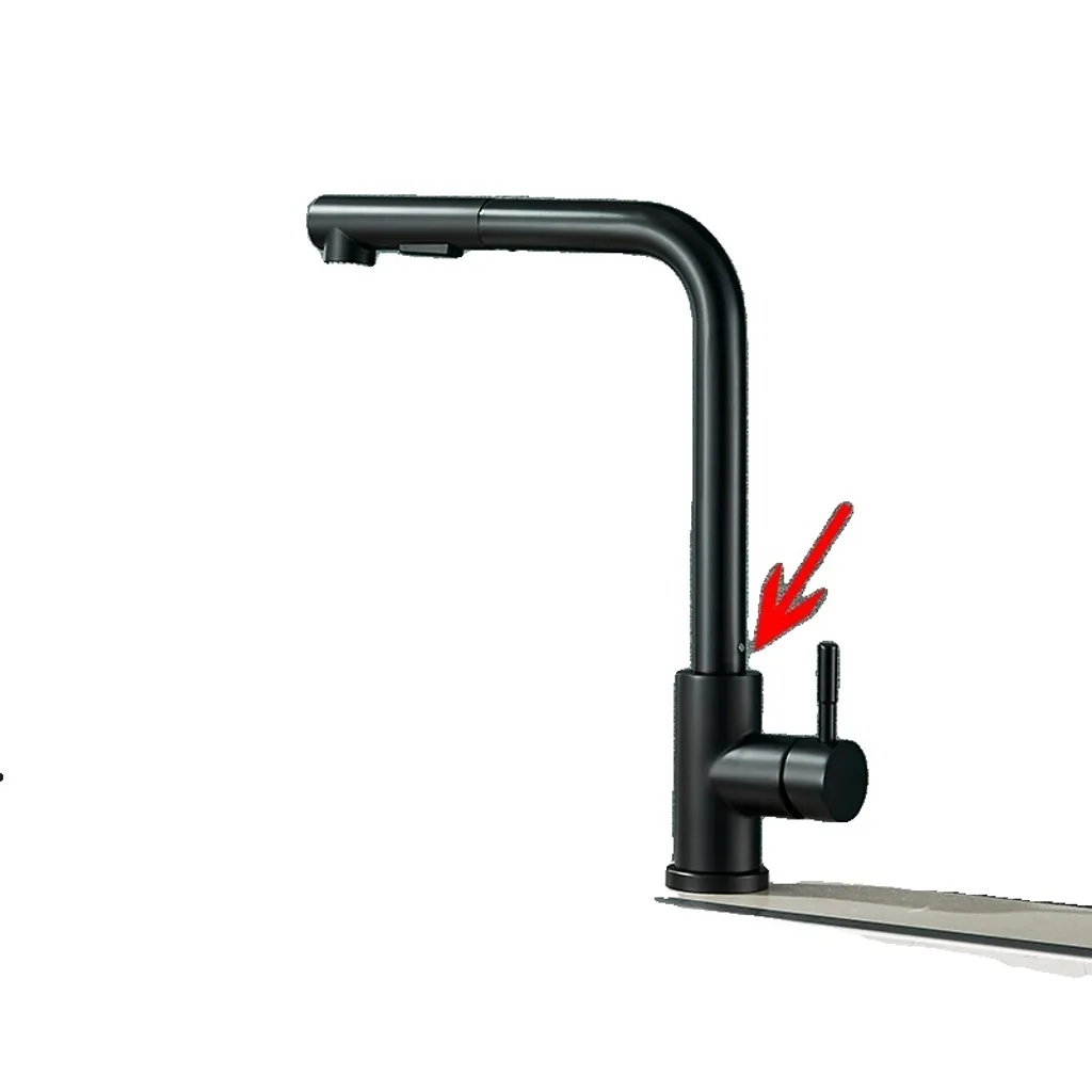 Rubinetto da cucina, doccetta estraibile, acciaio inox, giallo