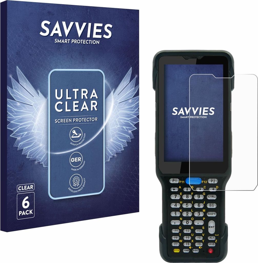 6x Für Unitech HT730 Schutzfolie Savvies Displayschutz Display Schutz Folie Klar Transparent