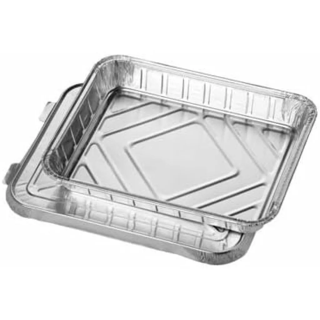 Barquettes aluminium rectangulaires 930 ml avec couvercles - 50 pc
