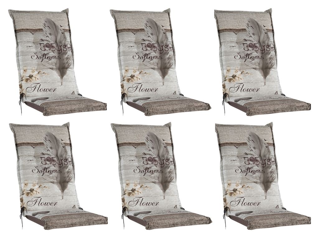 Gartenstuhlauflage Hochlehner 120x50 Cm - Blumenmuster Baumwolle/Polyester Für Terrasse & Balkon