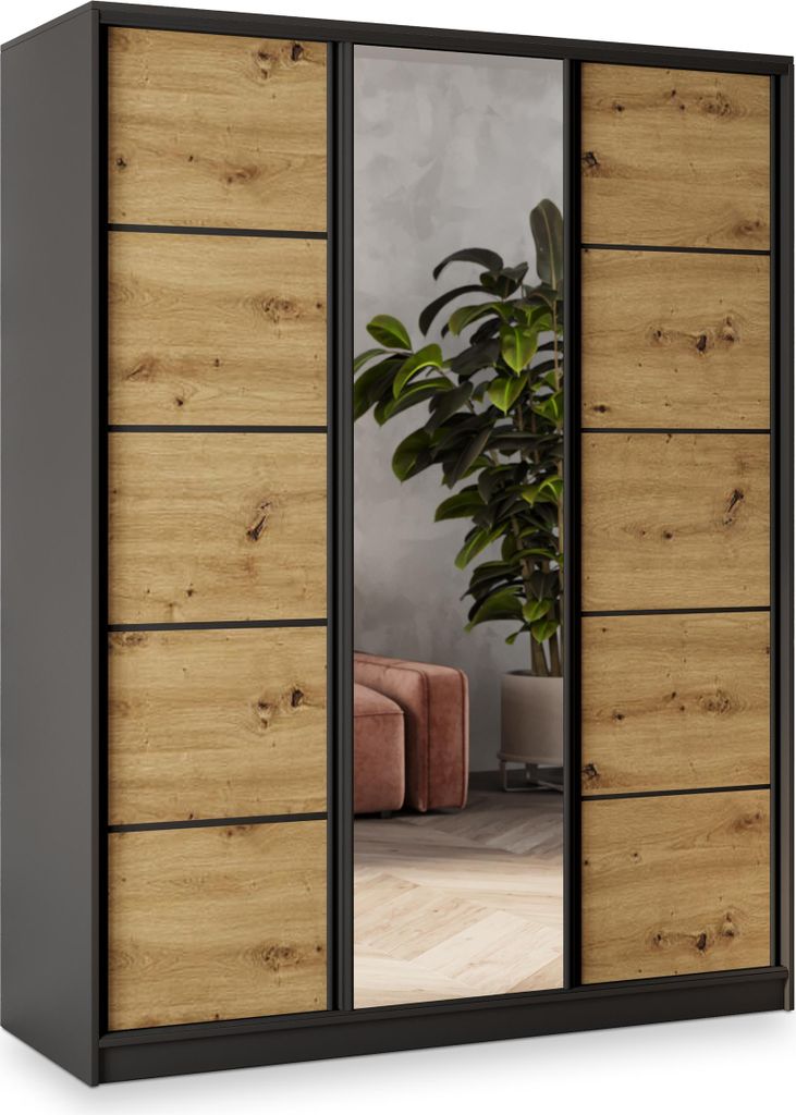 Masseno Schiebetürenschrank NATA 150/205/58 cm Produktbild 