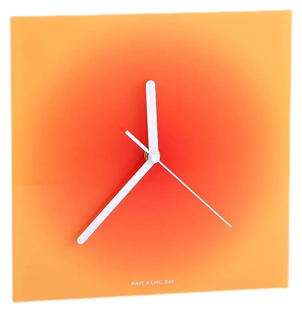 Horloge murale silencieuse en acrylique pour bureau et chambre sans bruit