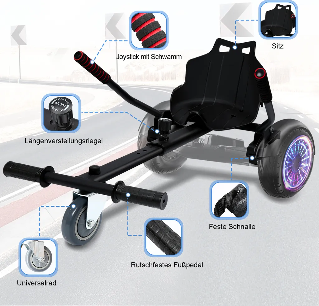 Hoverkart Universel Réglable pour Scooter Électrique - Kit Siège VINGO - 5