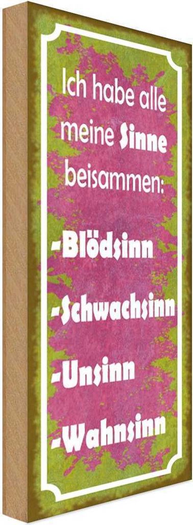 vianmo Holzschild 27x10 cm habe alle meine Sinne beisammen Spruch Zitat
