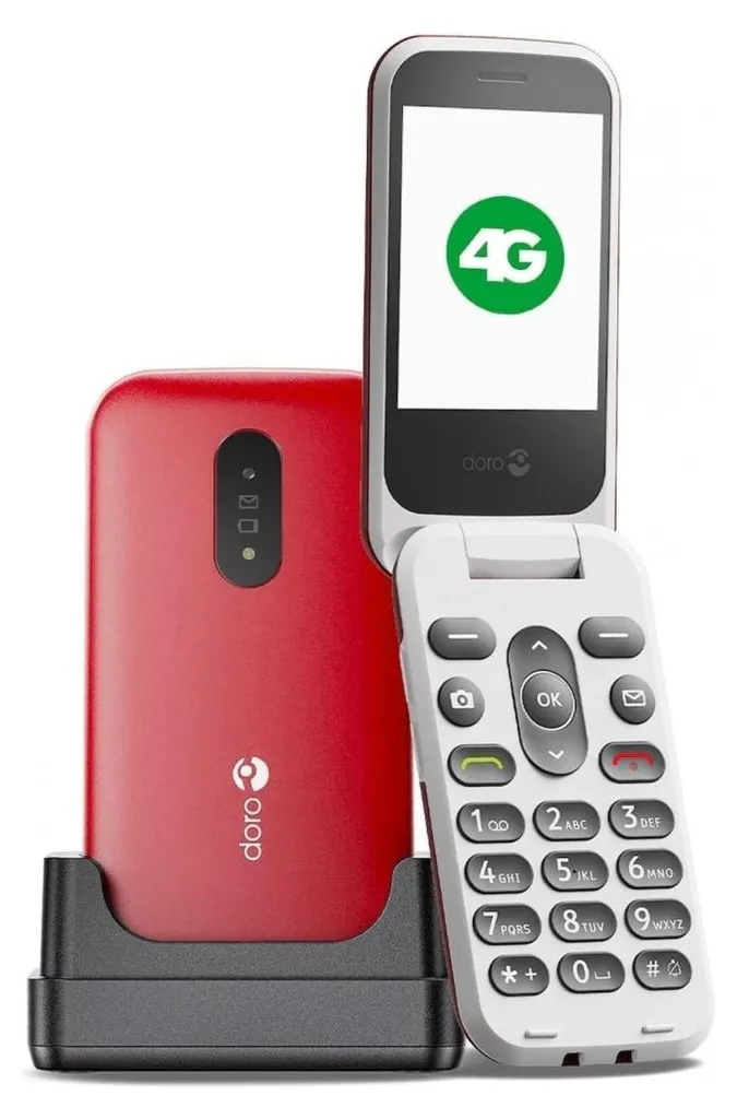 Mobile Doro 2820 Rouge Facile à Utiliser sans Chargeur Mural Secteur USB - 11