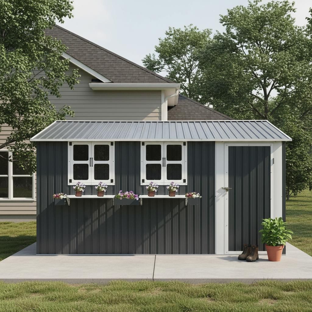 Verzinkter Stahl-Gartenhaus 359,4cm x284,2 cm (10,21 m²), Produktbild 
