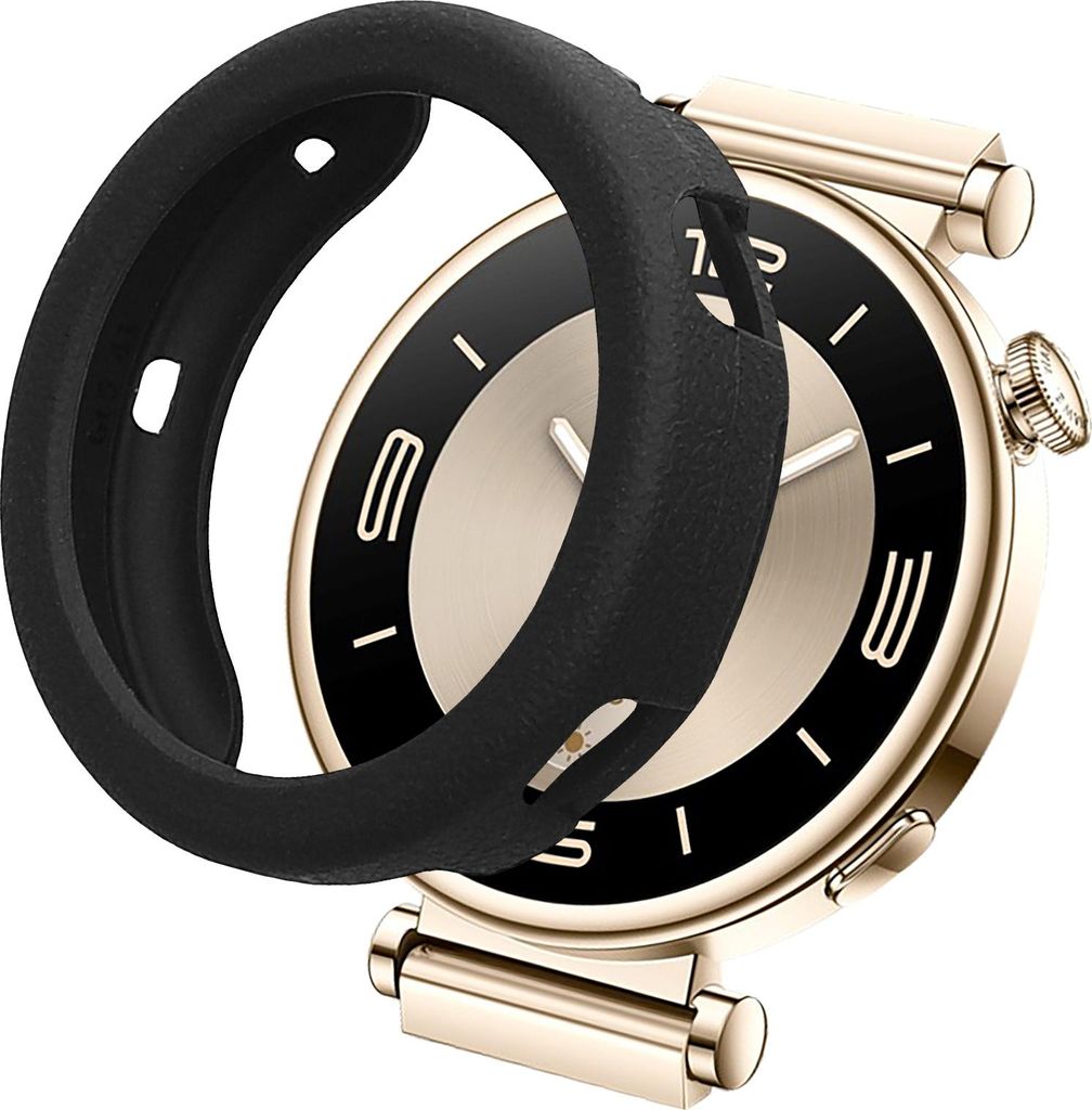 kwmobile Schutzhülle kompatibel mit Huawei Watch GT4 41mm Hülle - Fitness Tracker Case aus TPU - Soft Smartwatch Case Schwarz
