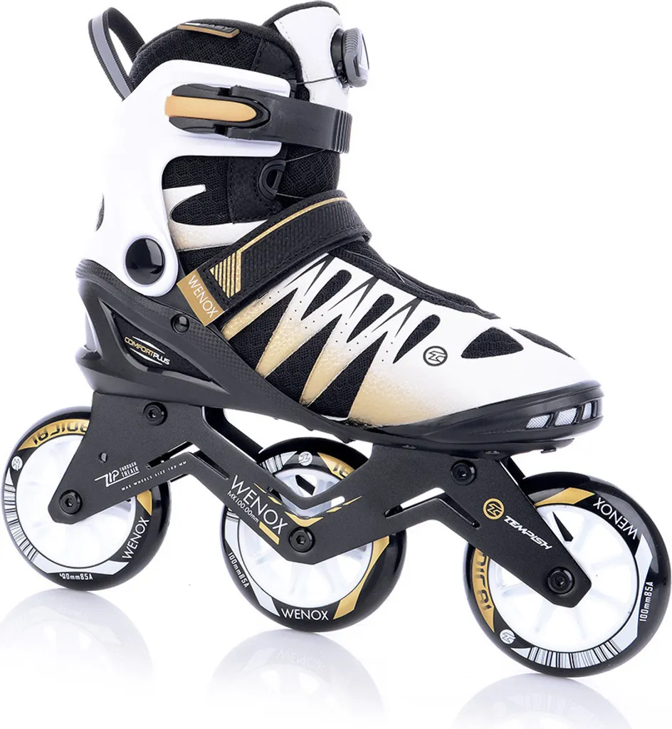 Patins inline Wenox Top 100 softboot 85A blanc taille 37 pour fitness