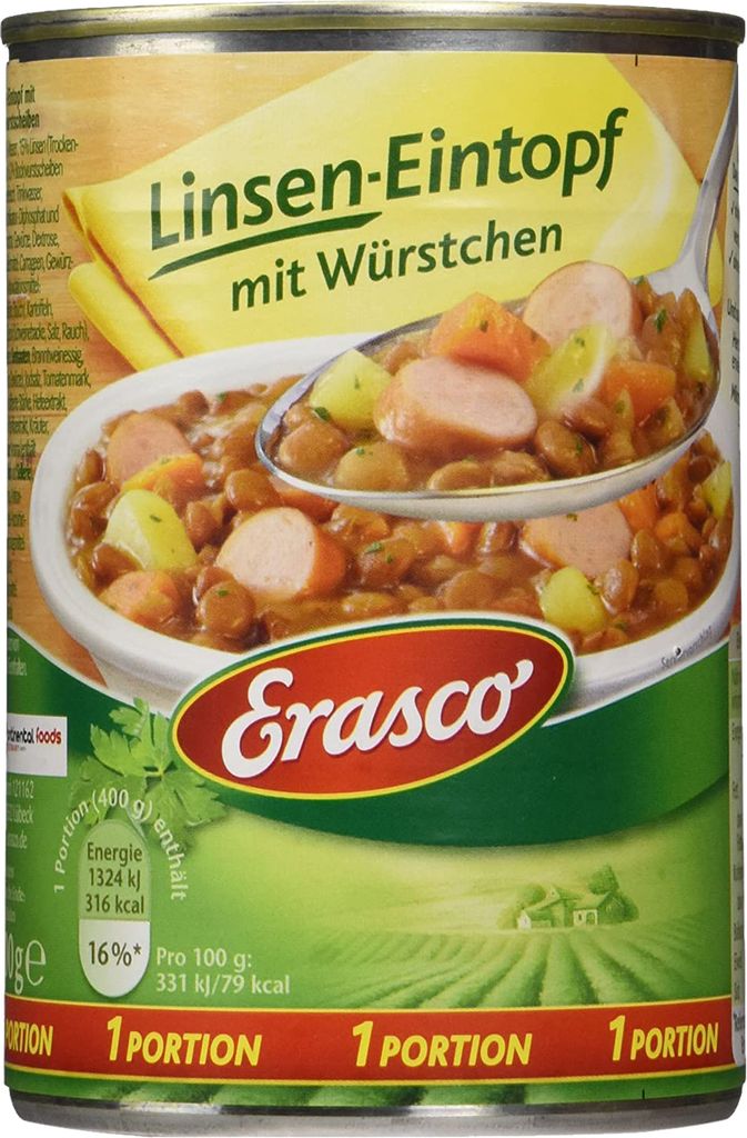 Erasco Linseneintopf mit Würstchen für die ganze Familie 400g