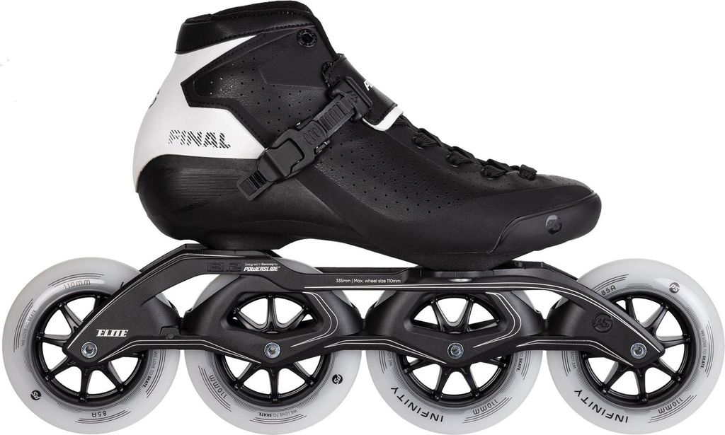 POWERSLIDE Final 110 Speedskates – Inlineskates Herren Damen – 4x110mm Rollen, TRINITY Schiene, ABEC 9 Kugellager, Magnesiumschiene, Speed & Ma...