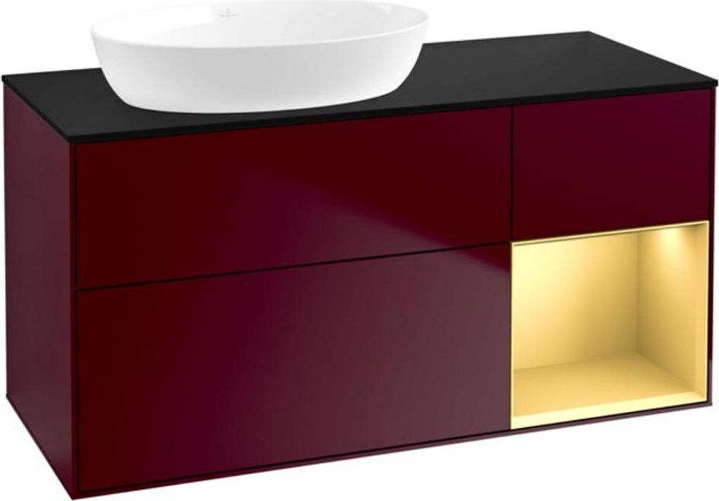 V&B Waschtischunterschrank Finion 120cm, Pl bla m, Reg gol m Lac, Peo m