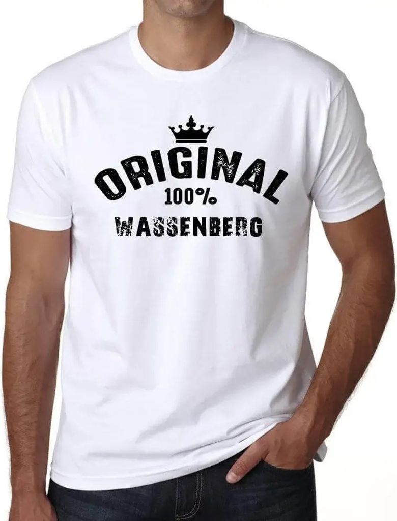 Herren Grafik T-Shirt Original 100% Wassenberg Öko-Verantwortlich Vintage Jahrgang Kurzarm Lustige Druck Geburtstag Geschenk Mann