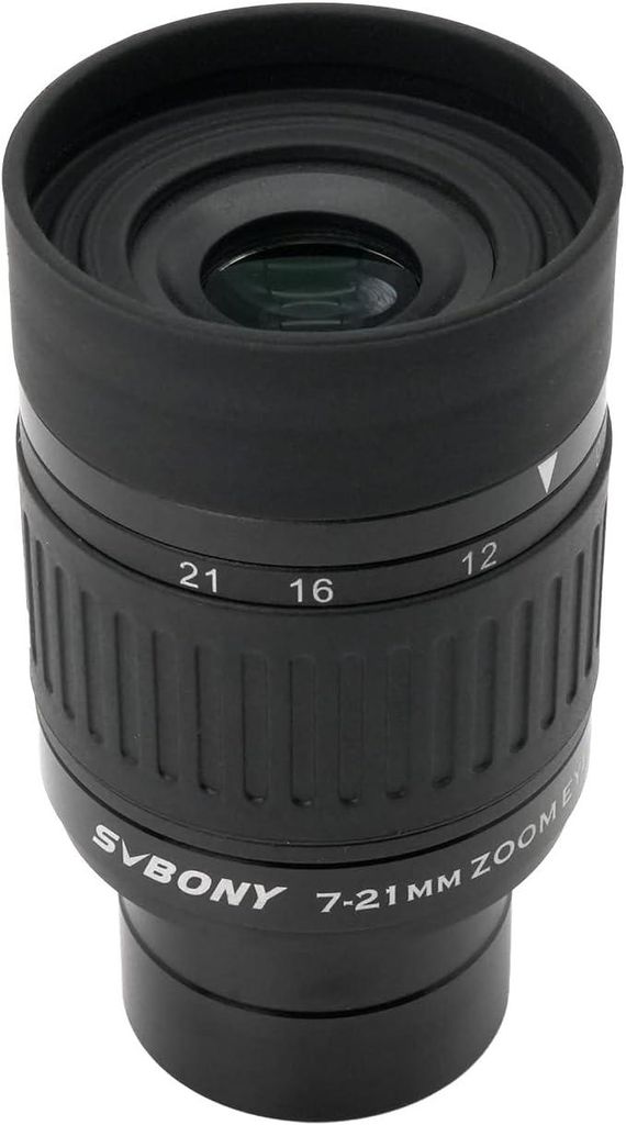 Svbony SV135 Teleskop Okular, 1,25 Zoll, 7–21 mm Zoom, 52-Grad-Sichtfeld, FMC 5-Element-3-Gruppen, Teleskop Zubehör für astronomische Beobachtung