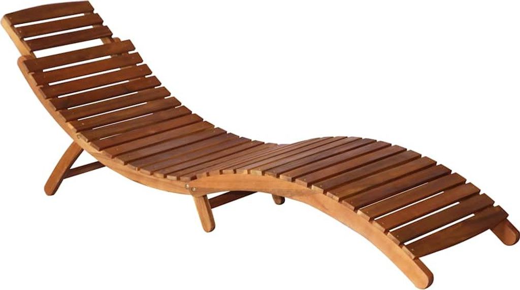 vidaXL Sonnenliegen 2 Stk. mit Tisch und Auflagen Massivholz Akazie