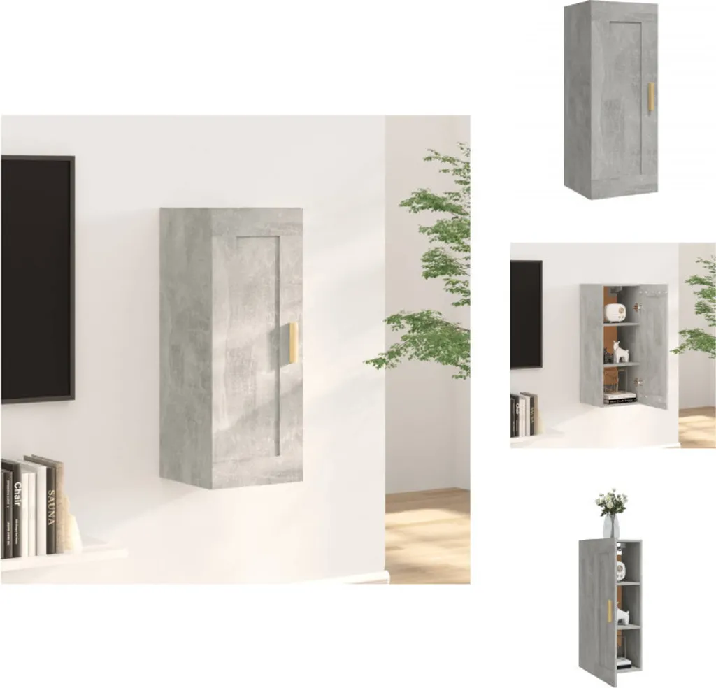 Armoire murale gris béton 35x34x90 cm vidaXL en bois composite robuste