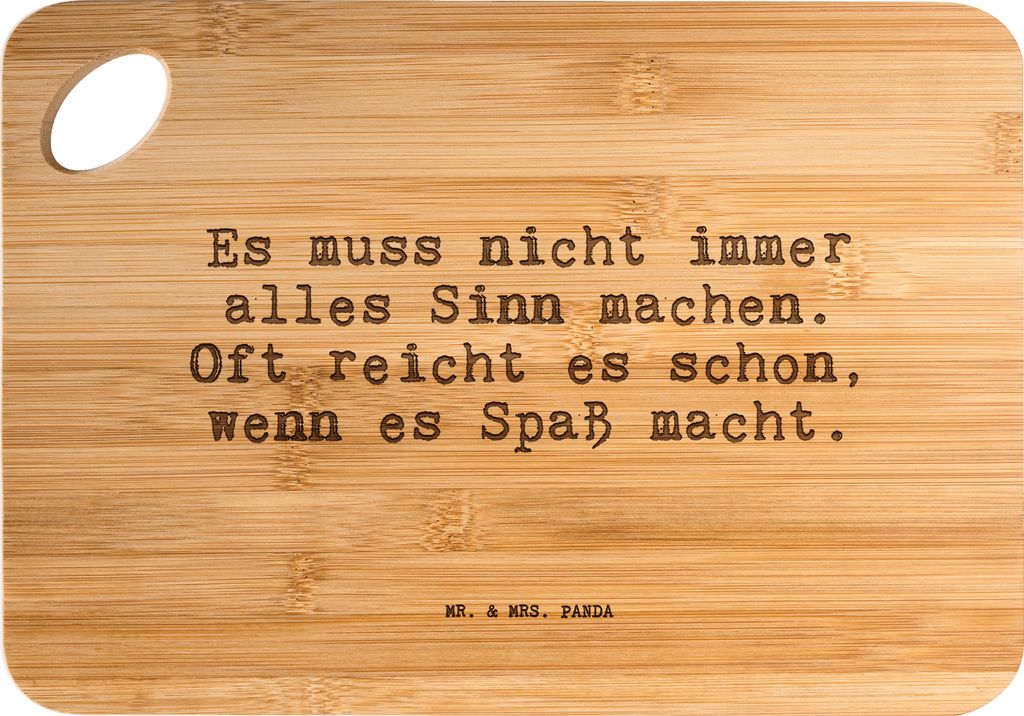 Mr. & Mrs. Panda Holzbrett Es muss nicht immer... - Transparent - Geschenk, Frühstücksbrettchen, vesperbrett, Schneidebrett, Sprüche, Sinn des L...