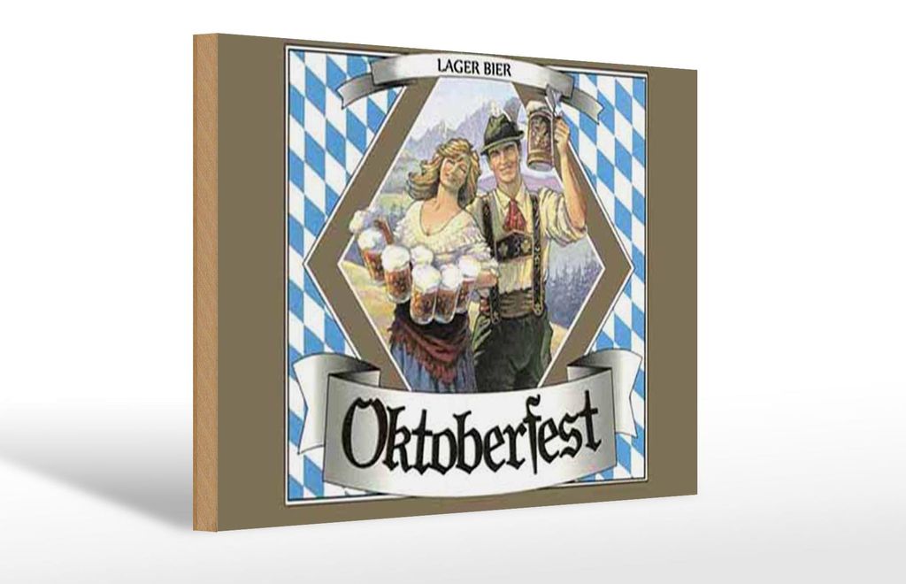 Holzschild Spruch 30x20cm Lager Bier Bayern