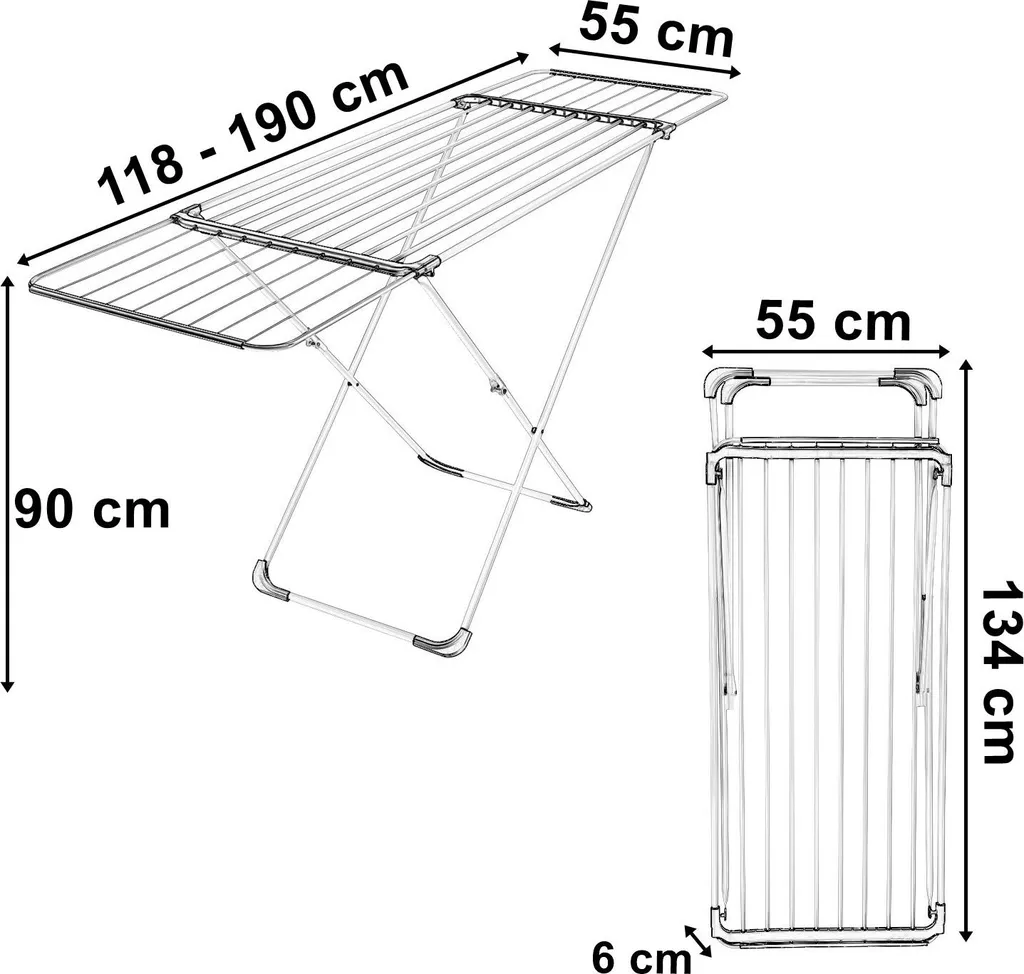 Séchoir à linge extensible ARIA idéal pour les draps et grands linges - 3
