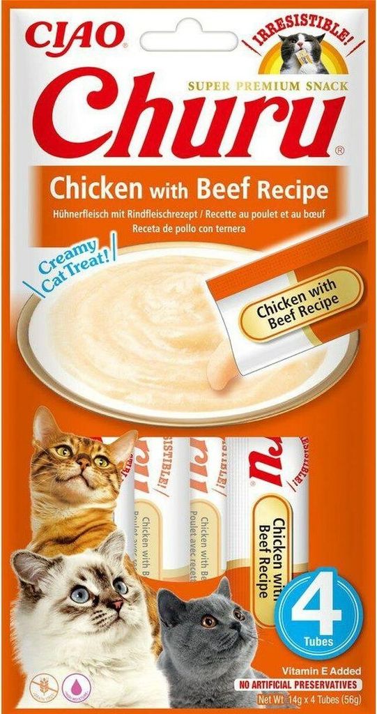 INABA Churu Huhn mit Rindfleisch – Leckerbissen für Katzen Produktbild 