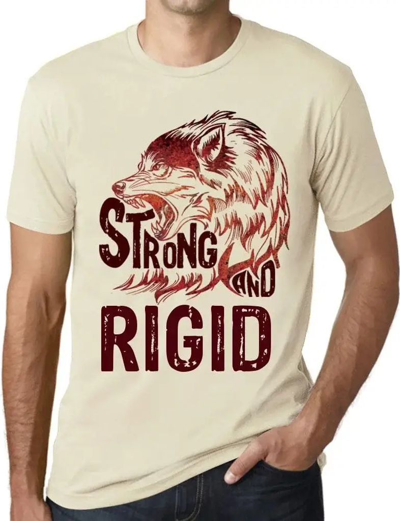 Herren Grafik T-Shirt Starker Wolf und starr – Strong Wolf And Rigid – Öko-Verantwortlich Vintage Jahrgang Kurzarm Lustige Druck Geburtstag Ge...