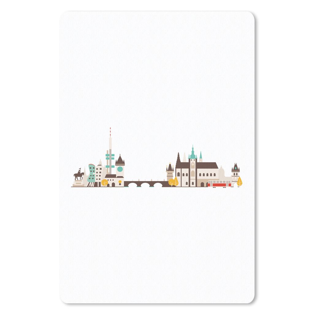 MuchoWow Mauspad Mousepad Prag - Tschechische Republik - Skyline 18x27 cm - Mousepads - Maus Mat - Pad - Mausunterlage