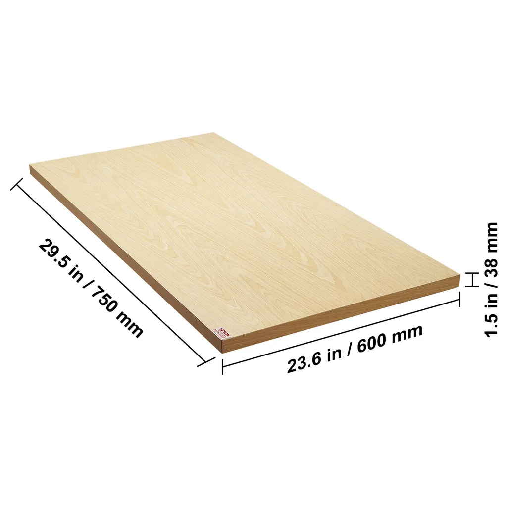 Plan de Travail Rectangulaire en Bois pour Bureau Assis-Debout 75x60 - 8