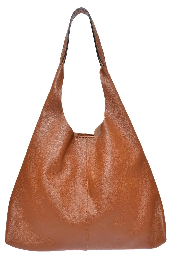 Sac à Main Hobo en Cuir Cognac Luisa Vannini - Grand Format Élégant
